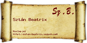 Sztán Beatrix névjegykártya